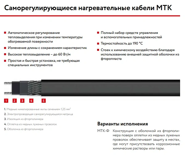 17МТК-Ф-2 Саморегулирующийся нагревательный кабель Mos-Obogrev.ru